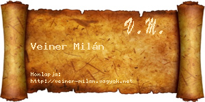 Veiner Milán névjegykártya