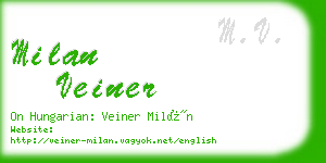 milan veiner business card